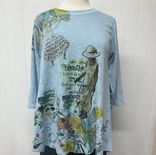 NWT NEW  Inoah USA  Dear You 3/4 Sleeve Knit Shirt XS  BOUTIQUE CLOSEOUT