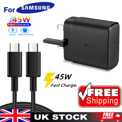45W Super Fast Charger UK Plug Universal Power Adapter+Cable