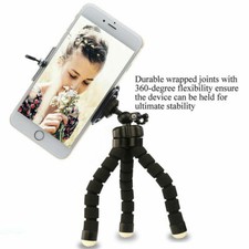 US Octopus Tripod Sponge Mount Triangle Stand Selfie Stick W/ Phone Holder