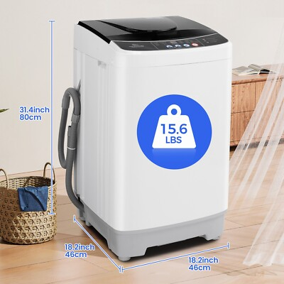 #ad 15.6LBS Fully Automatic Portable Washing Machine Mini Washer and Spin Dryer Comb $189.99