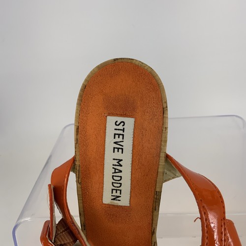 Steve Madden Orange Goring Cork 4,5" Tacones Talla 8M Plataforma de Correas - Imagen 6 de 21