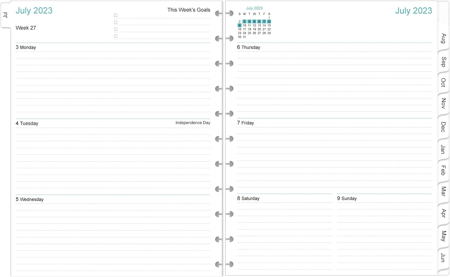 2024 Planner Refills, 11-Disc Discbound 2024 Weekly Refill Planner, Now to June