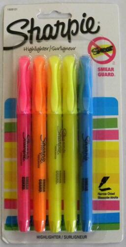 Sharpie Accent Pocket Style Highlighters, Chisel Tip, Assorted, 5/Pack - Picture 1 of 1