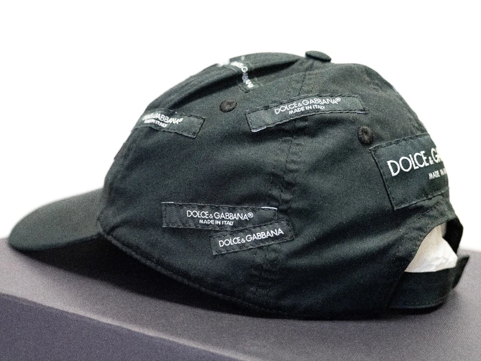 Gorra de béisbol DOLCE GABBANA LOGOMANIA negra con logotipo etiqueta talla 58 unisex Foto 4 de 4