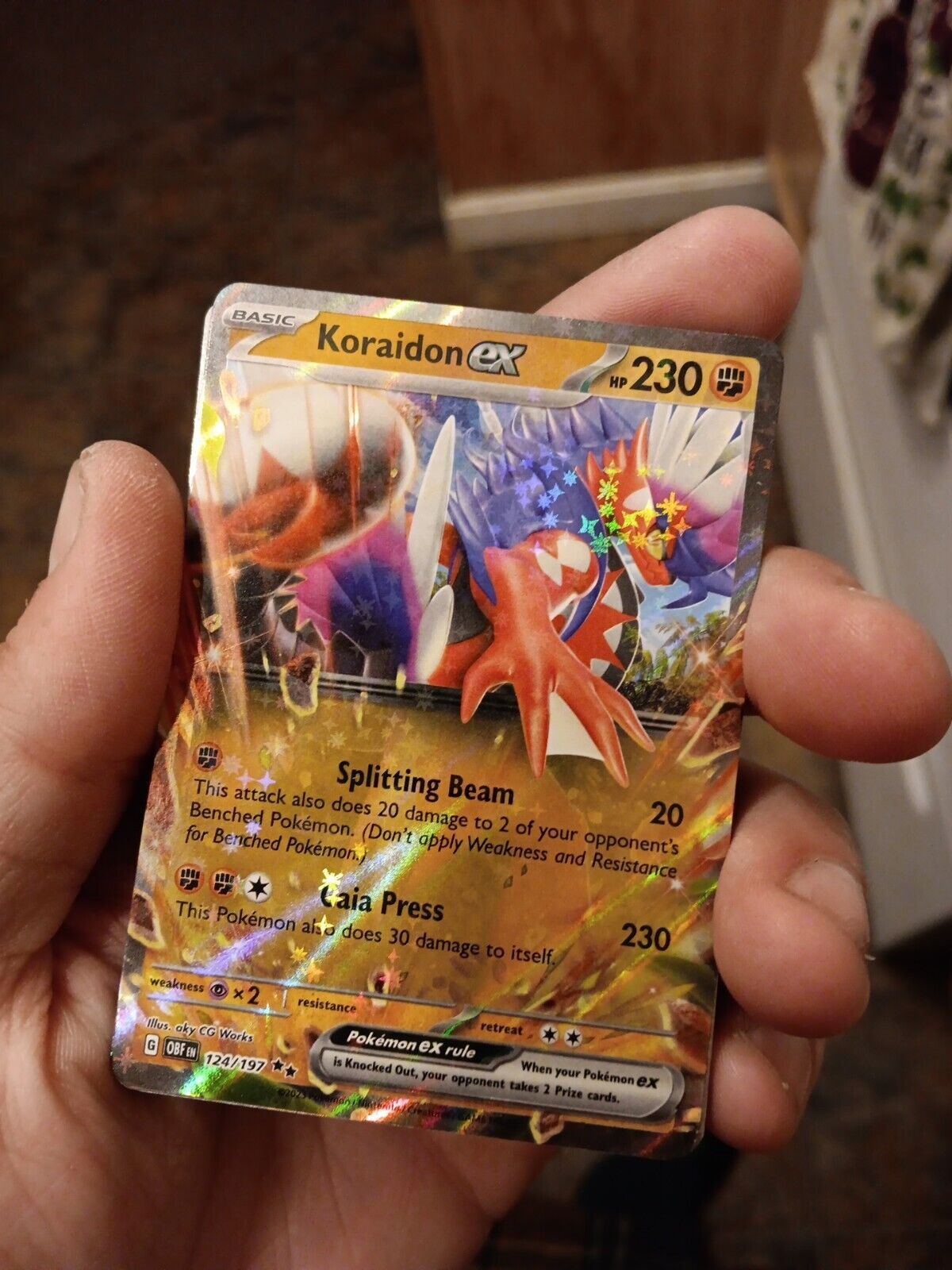 Mavin  NM Pokemon Obsidian Flames Koraidon EX Double Rare 124 #124/197