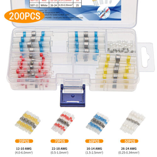 50/200PCS Solder Stick Waterproof Seal Sleeve Heat Shrink Butt Wire Connectors - Picture 25 of 25