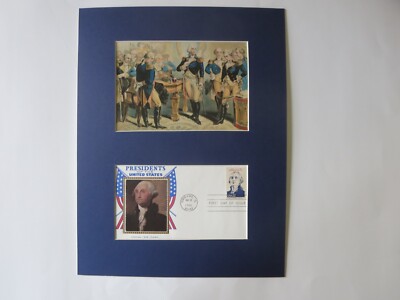 George Washington Bids Farewell to his Officers & First day Cover of his stamp