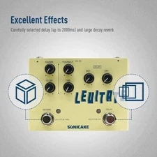 QDS-02 Levitate Digital Delay and Reverb 2 / 1  Effects Pedal w/Pwr Adapter