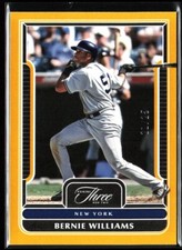 Bernie Williams Yellow Parallel #/25- 2023 Panini Three And two Yankees