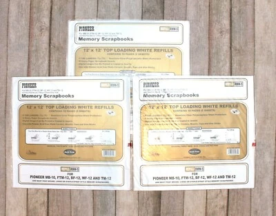 Pioneer Scrapbook Refill Pages White RMW-5, New and Unused Lot of 3 Packages - Image 1 of 4