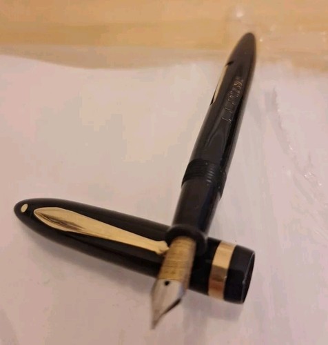 Vintage Sheaffer Lifetime Fountain Pen White Dot Vacuum Fill Black -monogrammed