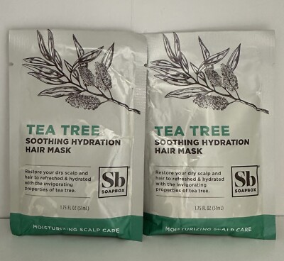 Soapbox Tea Tree Hair Mask, Soothing Hydration Deep Conditioner for Dry Damaged