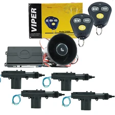 Viper 3100V Keyless Entry Car Alarm System + 4 Universal Door Lock Actuators New