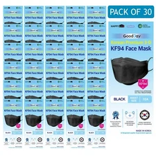 [30pcs] Good Day KF94 Black Face Mask Adult 4 Layers Made in Korea