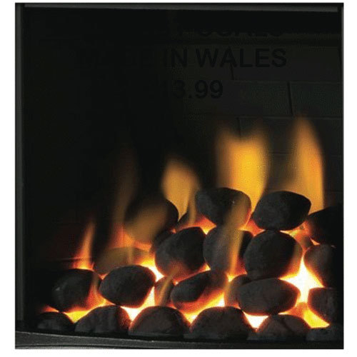 24 High Thermal Gas Fire Replacement Coals Oval Shape Black Coal