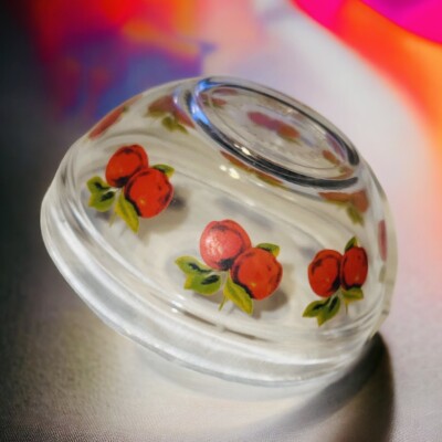 Glass Bowl With Apples Or Cherries 5  Nesting Bowl Fruit Durable Heat Resistant