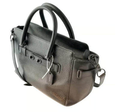 Coach Black Blake Turn Lock Detail Zip Top Tote/Cross Body | eBay