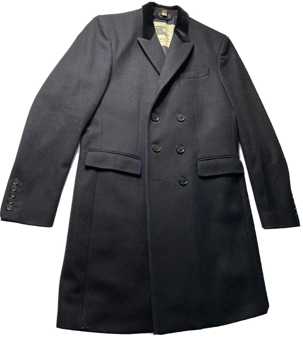 Burberry mens double shop breasted wool coat