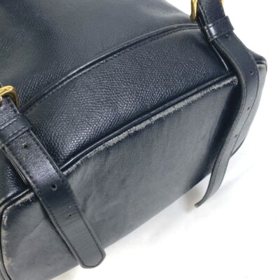 美品♥ VERSACE チェーン ポシェット サンバースト レザー ブラック VERSACE vintage Logo Chain Sunburst backpack bag Leather