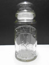 Vintage Planters Peanuts 75th Anniversary Clear Glass Jar with Lid 1981 EUC