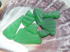 Sea Glass, Set of Green with a Beautiful Pattern of them, Great for Artist