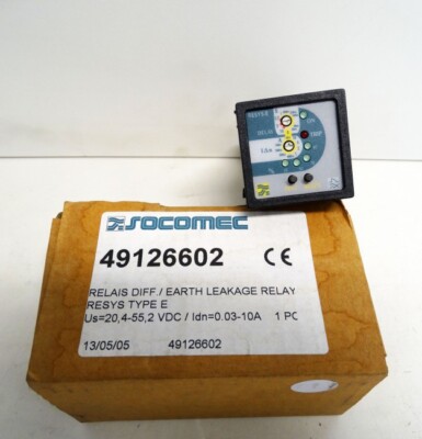 SOCOMEC RESYS Typ-E Differenzstromrelais / Earth Leakage Relay -unused-