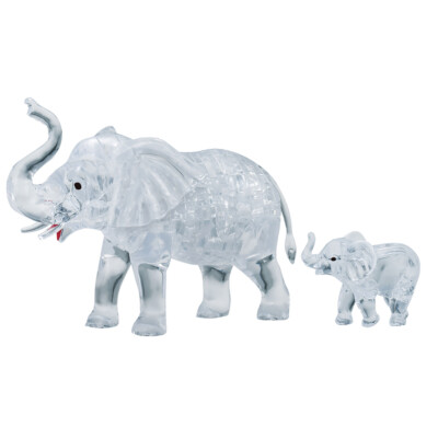 3D Crystal Puzzle - Elefantenpaar 46 Teile Kristall Puzzle