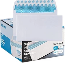 #6 3/4 Windowless Security Envelopes - Self-Seal - White (34300)