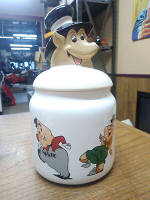 Vtg 1996 Jim Beam White Fox Cookie Jar Canister Genuine Wade