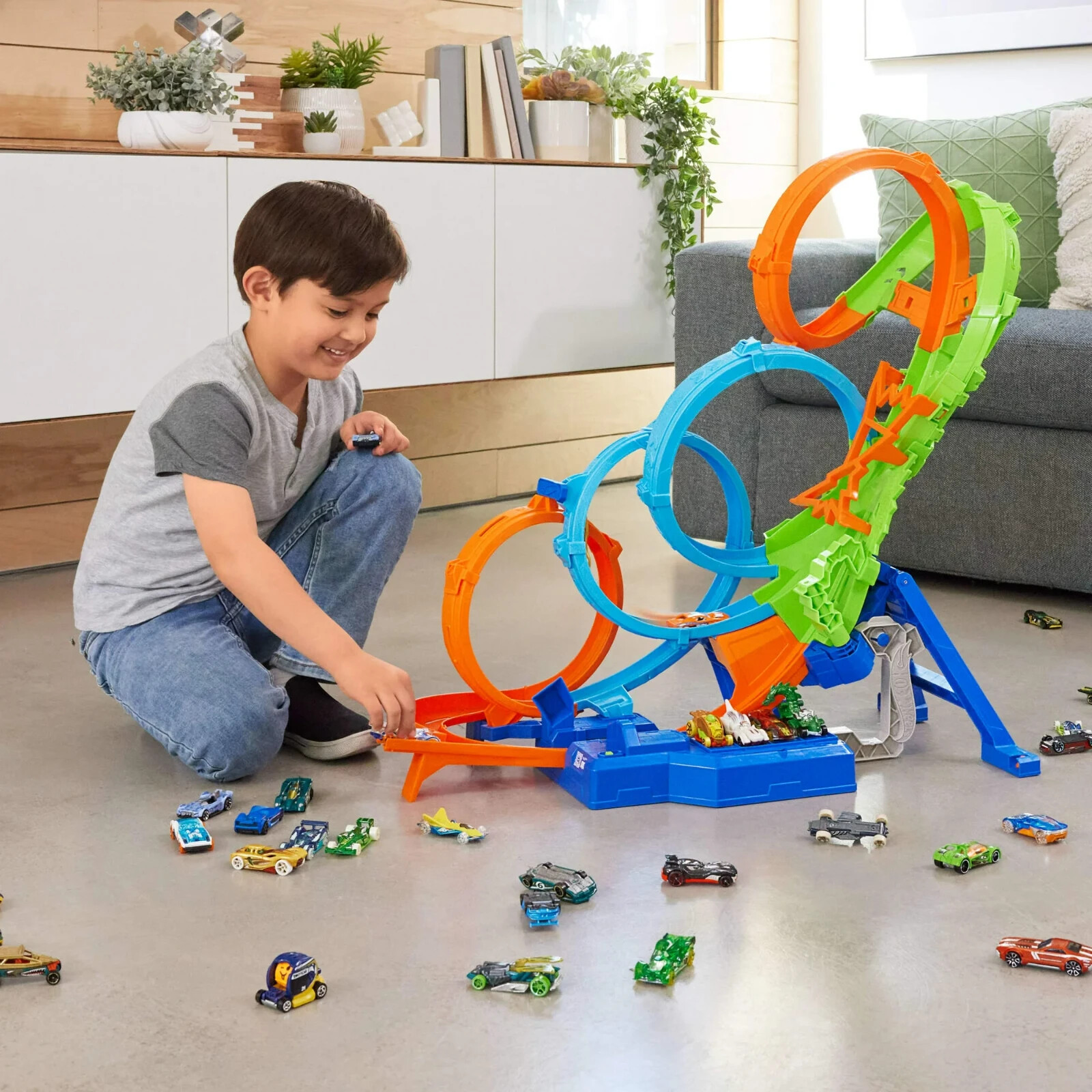 Track Matchbox Car Racetrack Loops Builder With Battery Powe
