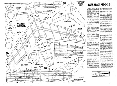 MIG 15 JETEX FREIFLUGPLAN