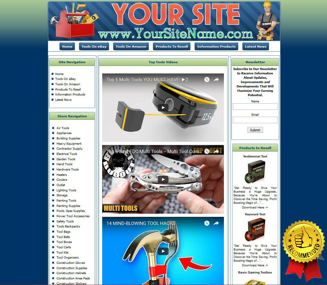 TOOLS STORE Website Business with Stock Money from Amazon Store Adsense