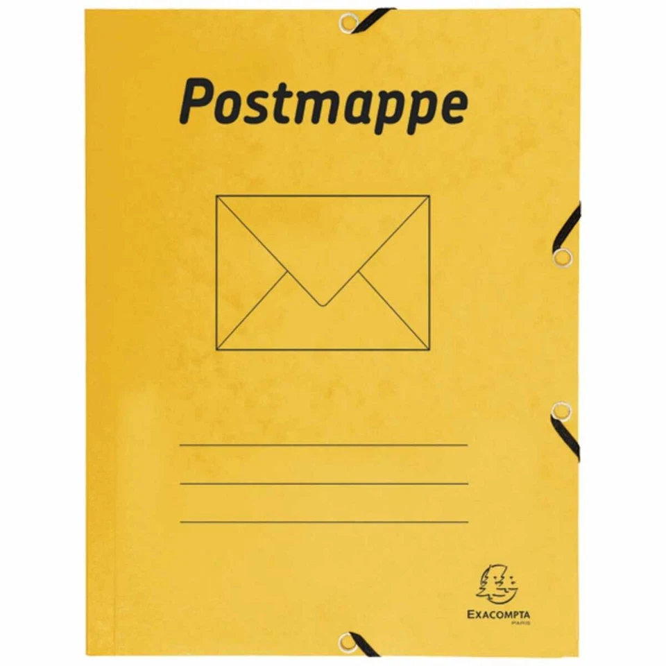 EXACOMPTA Gummizugmappe A4 Postmappe Karton gelb