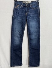Ariat Jeans Size 16 Youth Slim Straight TREVEN B5 Medium Wash Zip Fly Denim