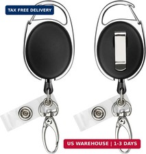 2 Pack Badge Reels Retractable with Swivel Alligator Clip