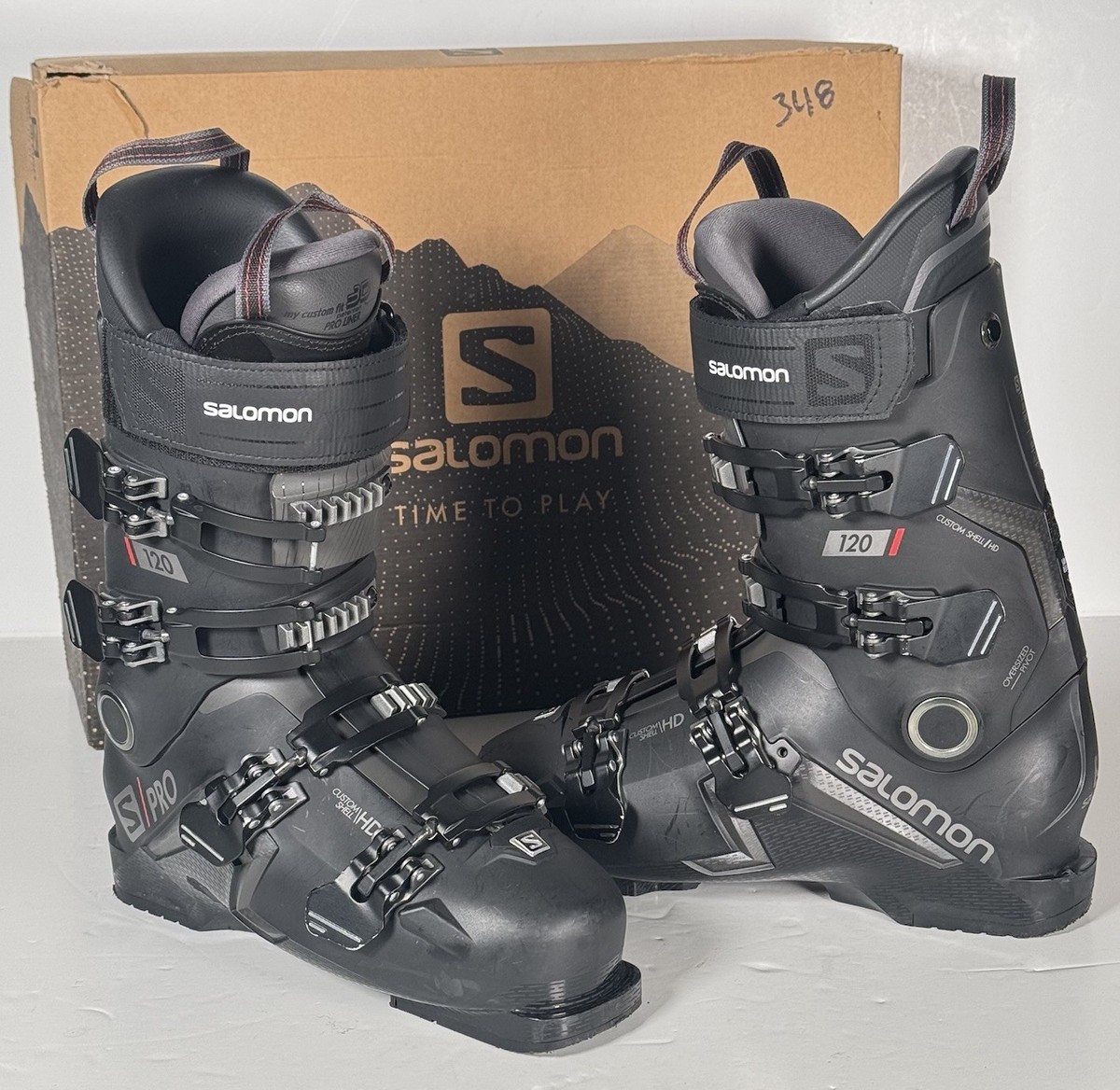 Salomon S PRO 120 Ski Boots Mens Black Size 27/27.5 9-9.5 w