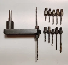 Pancake Drill Attachment Forward Reverse with 1/4-28 Threaded #40 Drill Bits