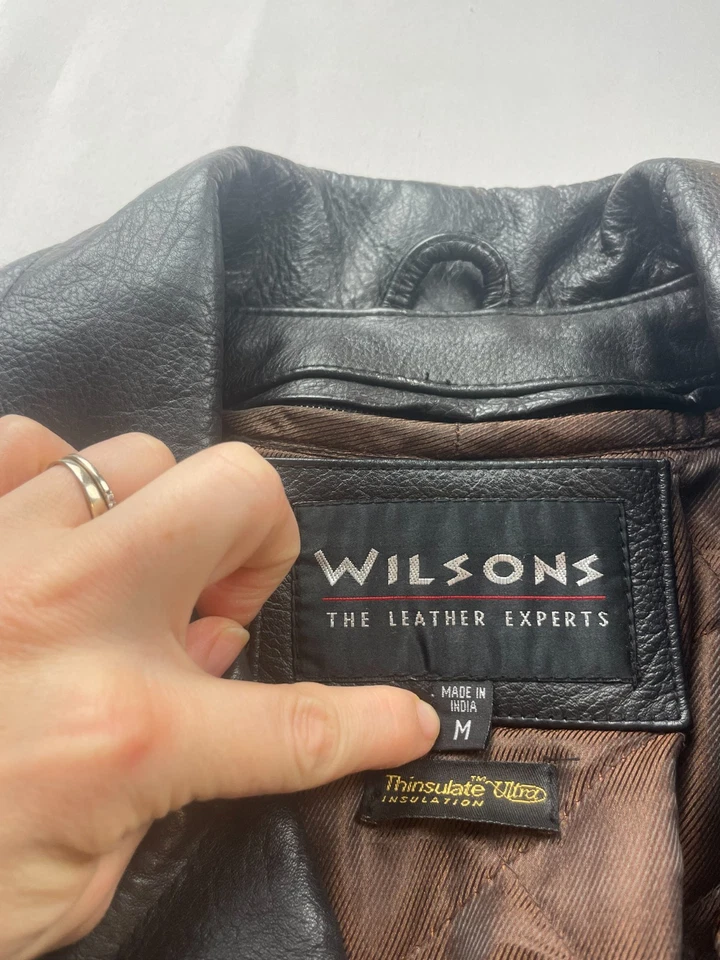 Abrigo de coche de cuero vintage Y2K M. Julian Wilsons para hombre M negro acolchado aislante Foto 2 de 4