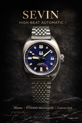 Sevin Custom PT5000 High Beat Automatic - Includes Jubilee And Leather Strap