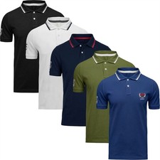 5 & 6 Pack Mens Polo Shirt Multi Pack Set Holiday Tipping Embossed Logo T-Shirt
