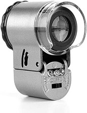Mini Magnifying Glass 50X Handheld Pocket Magnifier with Built-In UV and LED Lig