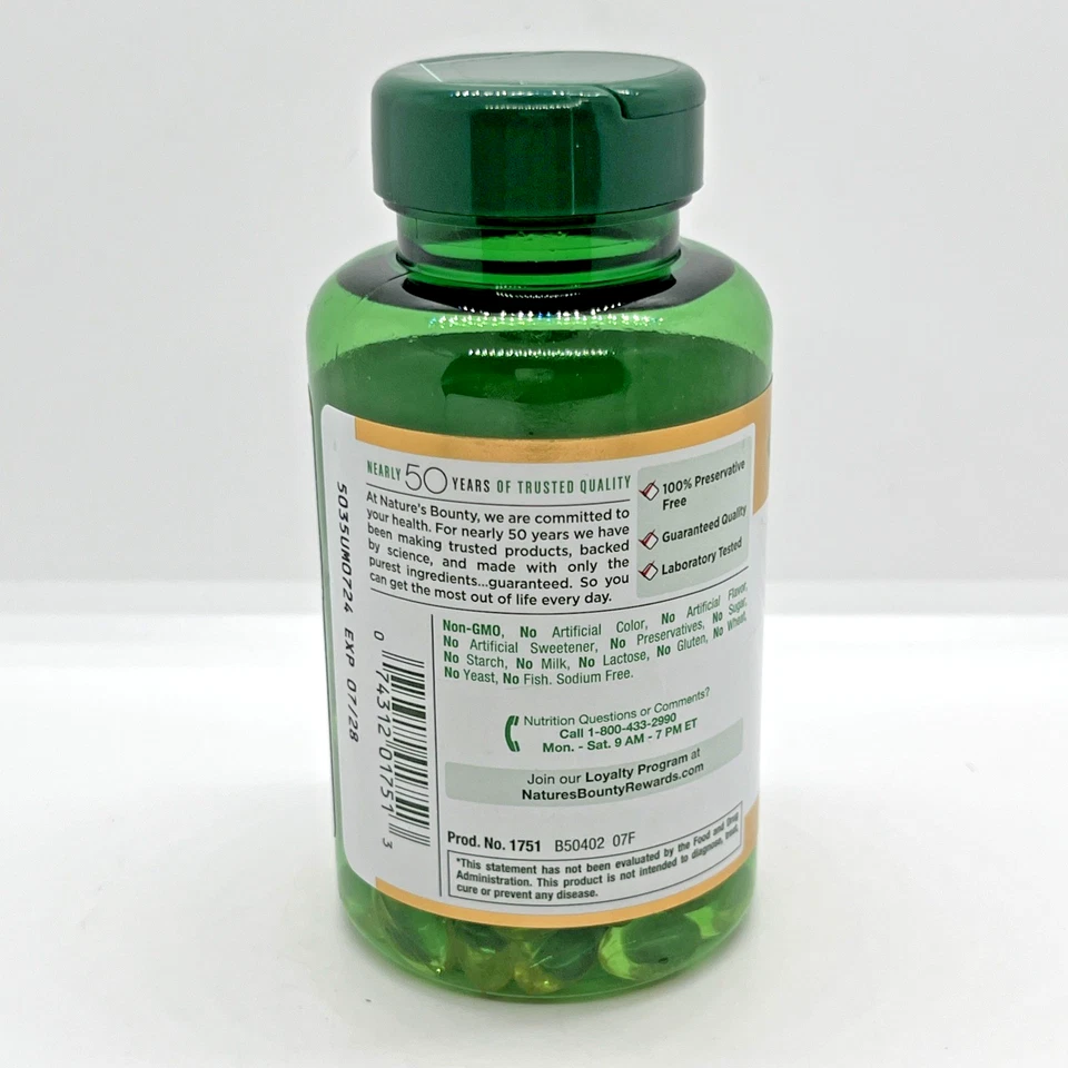 Nature’s Bounty Vitamin E 400 IU 120-ct Softgels – New - Image 2 of 3