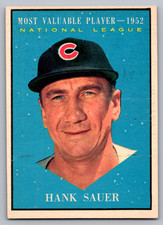 1961 TOPPS #481 HANK SAUER CHICAGO CUBS MVP 1952