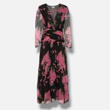 Rixo Women's Black Racquel Floral Maxi Dress Size 6