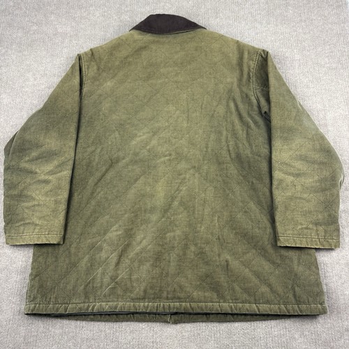 Vintage Corduroy Chore Jacket Women's XL Green Quilted Barn Coat Rustic Boho 90s - Picture 2 of 21