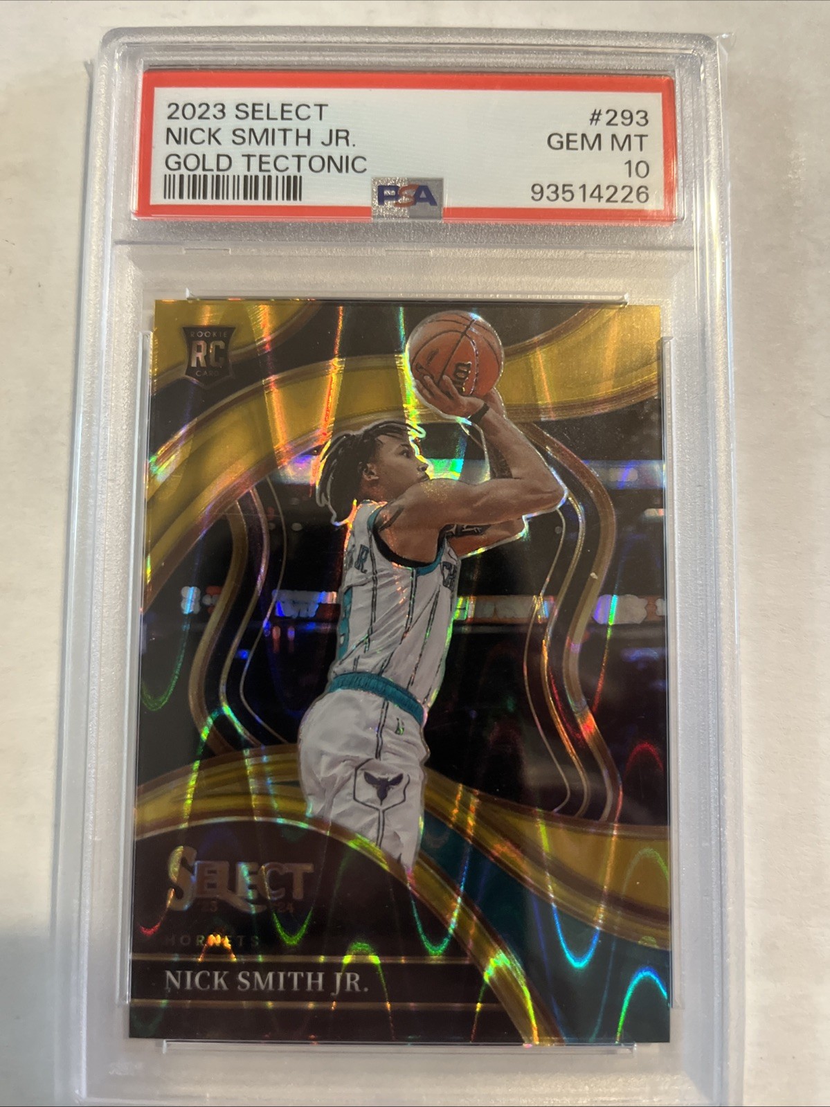 2023 PANINI SELECT COURTSIDE GOLD TECTONIC #293 NICK SMITH JR. RC 3/10 PSA 10