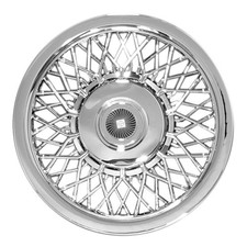 New 15 Chrome Finish Hubcaps Lace Spokes Wheel Covers Set Semi-universal