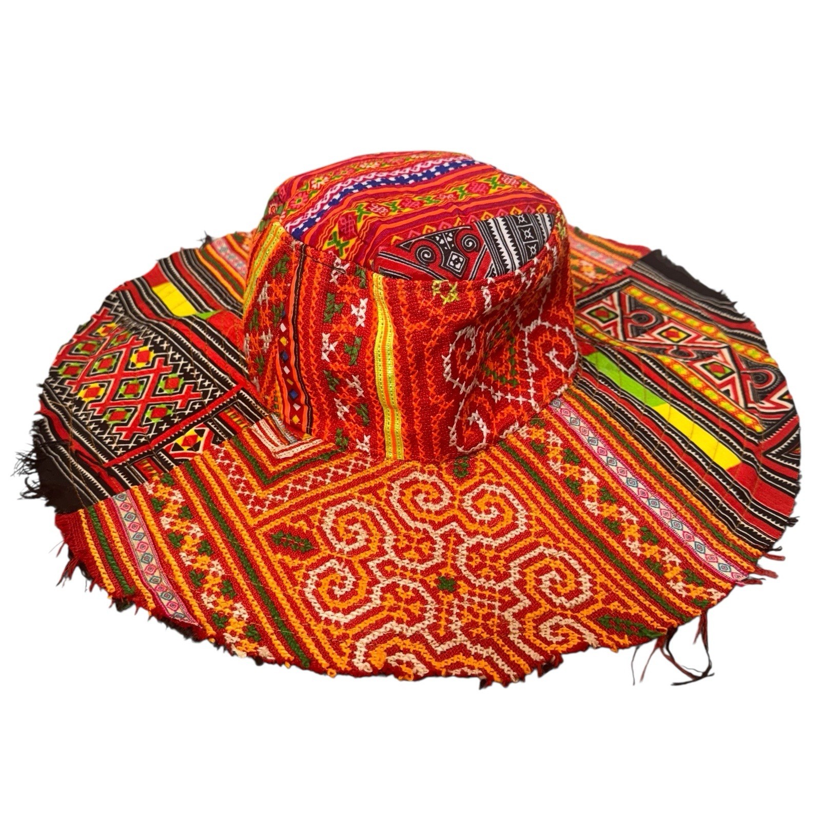 Womens Tam Hat Cap Sun Patchwork Foldable Bucket … - image 1