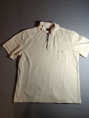 Daks, DAKS London Vintage Polo Shirt Size XXL Beige Pique Cotton Pocket Made in Japan