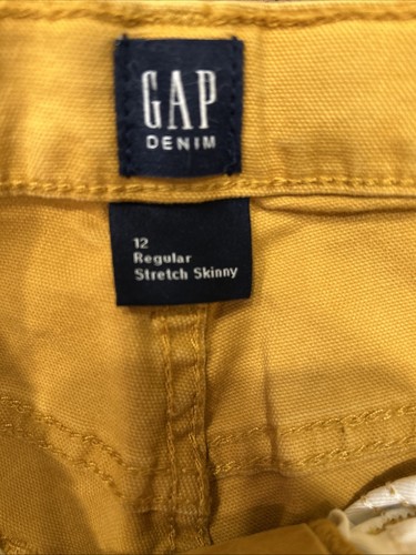 GAP Denim Boys Size 12 R Yellow Stretch Skinny Jeans 25 x 26 - Picture 2 of 5